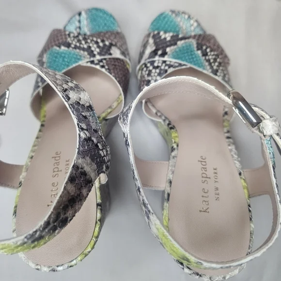 Kate Spade Grace Platform Sandals Lemon Sorbet NIB Retail $228 Sold Out - Picture 14 of 14